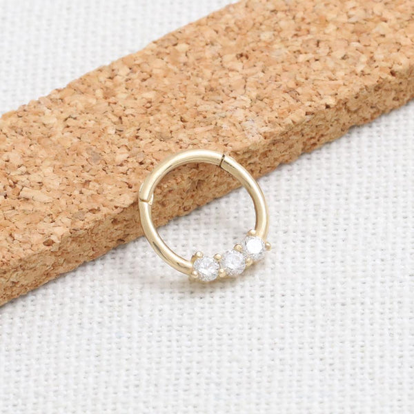 Triple Genuine Diamond Daith Clicker