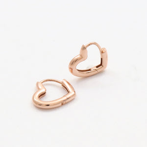 Small Heart Huggie Earrings