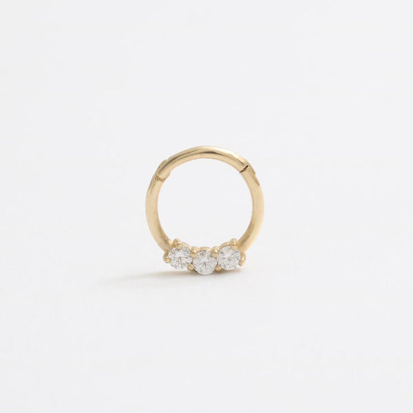 Triple Moissanite Daith Clicker