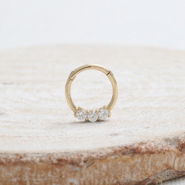 Triple Genuine Diamond Daith Clicker