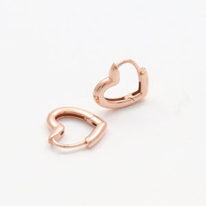 Small Heart Huggie Earrings