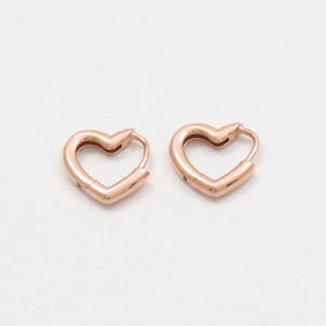 Small Heart Huggie Earrings