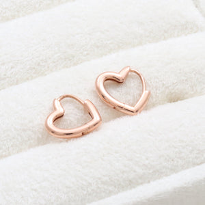 Small Heart Huggie Earrings