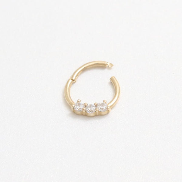 Triple Genuine Diamond Daith Clicker