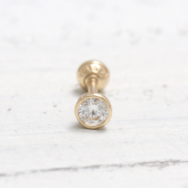 0.1ct Natural Genuine Diamond Bezel Piercing