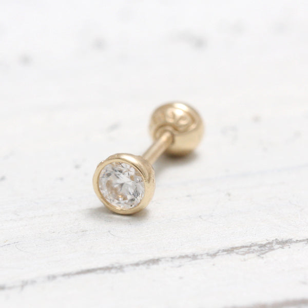 0.1ct Natural Genuine Diamond Bezel Piercing