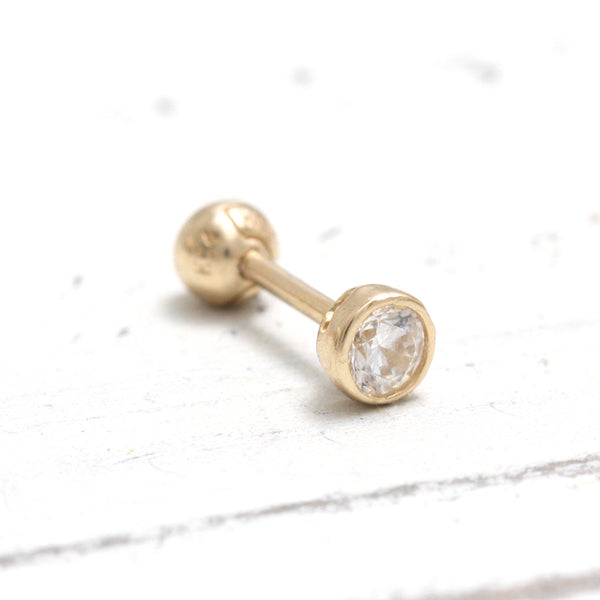 0.1ct Natural Genuine Diamond Bezel Piercing