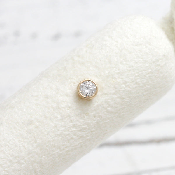 0.1ct Natural Genuine Diamond Bezel Piercing
