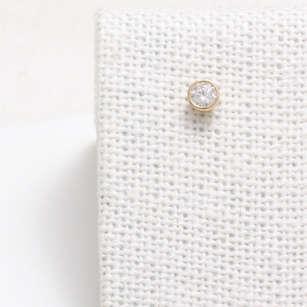 0.1ct Natural Genuine Diamond Bezel Piercing
