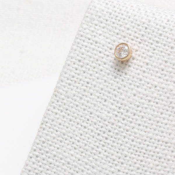 0.1ct Natural Genuine Diamond Bezel Piercing