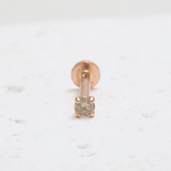 0.03ct Champagne Diamond 4 Prongs Labret