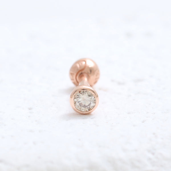 0.07ct Cognac Diamond Bezel Piercing