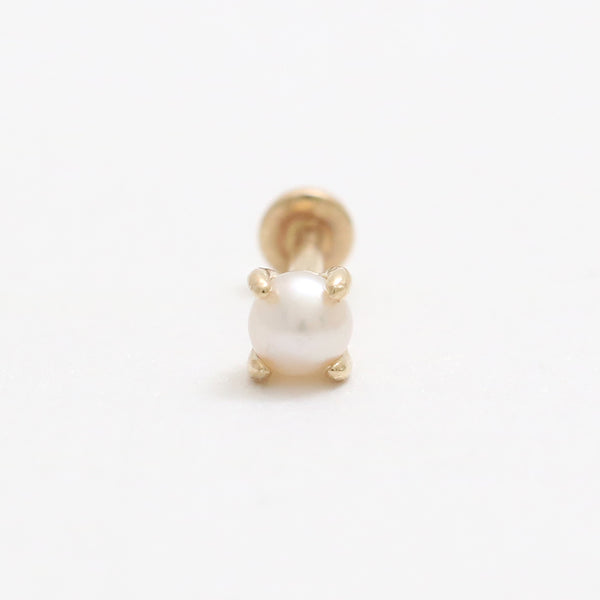 3mm Fresh Water Pearl Prongs Labret