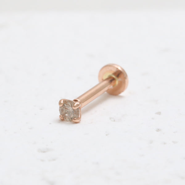 0.03ct Champagne Diamond 4 Prongs Labret