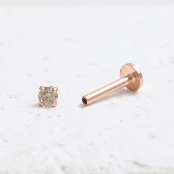 0.03ct Champagne Diamond 4 Prongs Labret