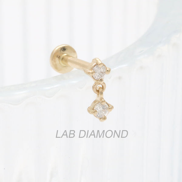 Tiny Dual Lab Diamond Drop Labret