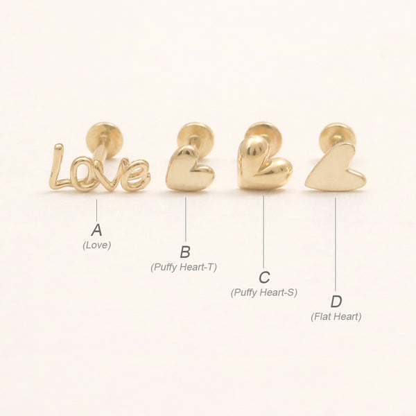 Type C(Puffy Heart-S) 3.5mm ball back piercing