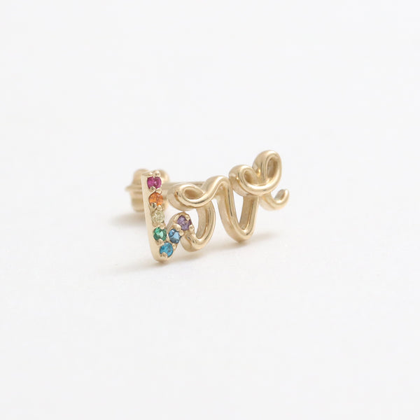 Rainbow CZ LOVE Piercing