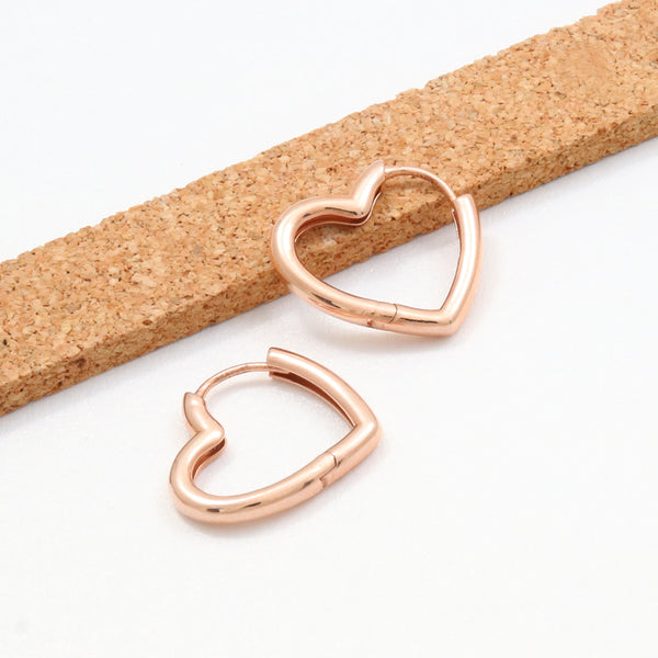 Large Heart Huggie Earrings