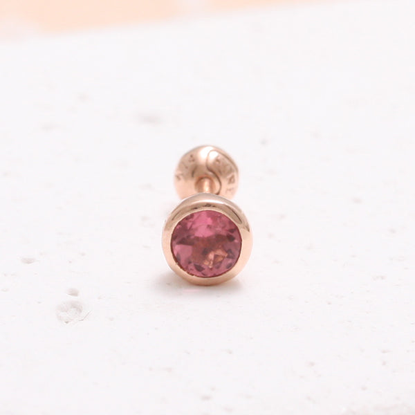 3.5mm Pink Tourmaline Bezel Piercing