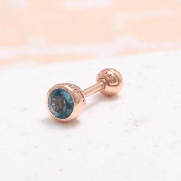 3.5mm London Blue Topaz Bezel Piercing