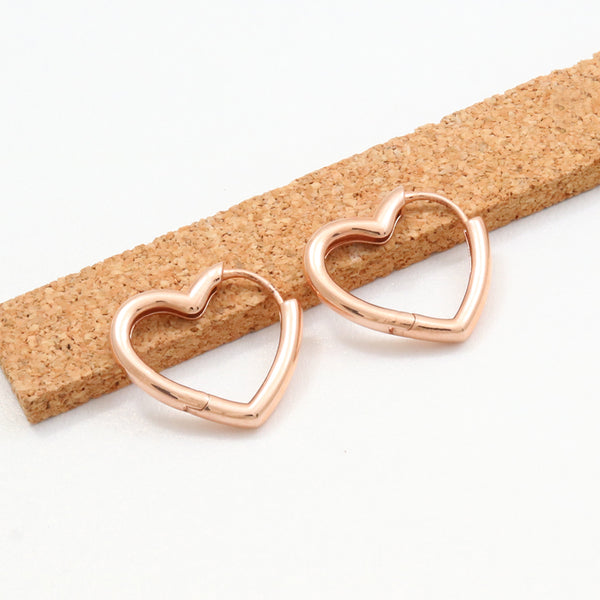 Large Heart Huggie Earrings