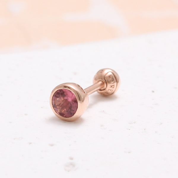 3.5mm Pink Tourmaline Bezel Piercing