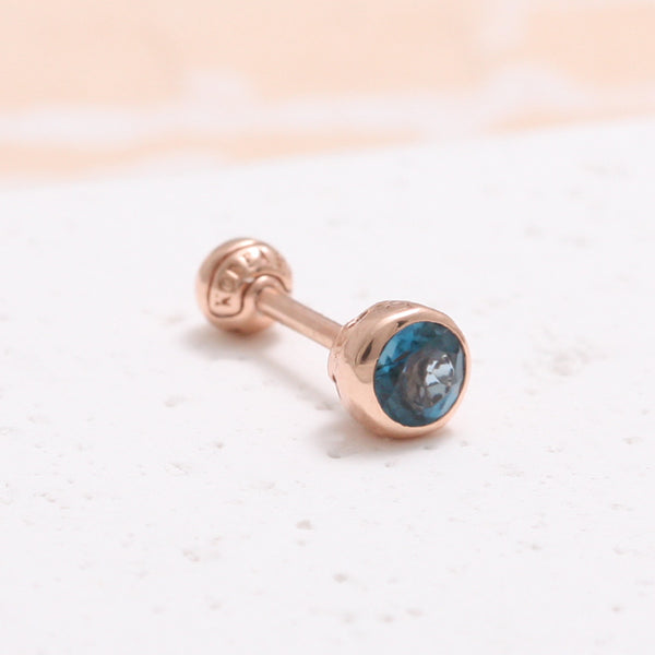 3.5mm London Blue Topaz Bezel Piercing