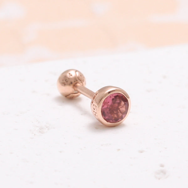 3.5mm Pink Tourmaline Bezel Piercing