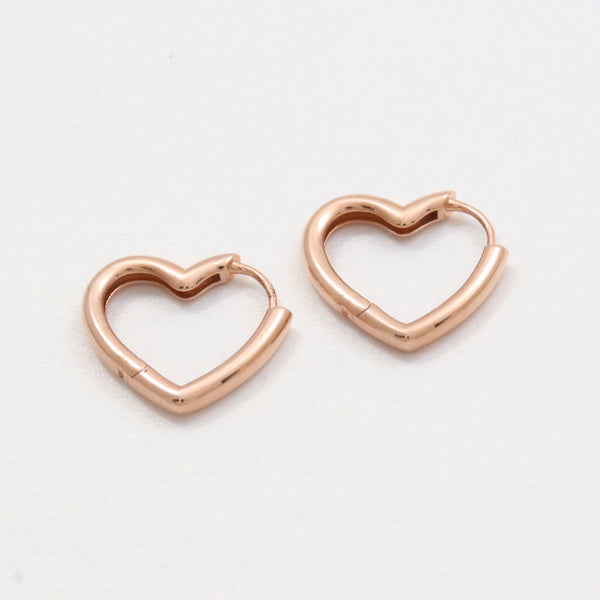 Large Heart Huggie Earrings