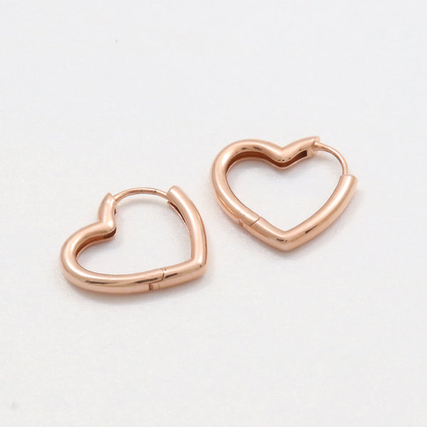 Large Heart Huggie Earrings