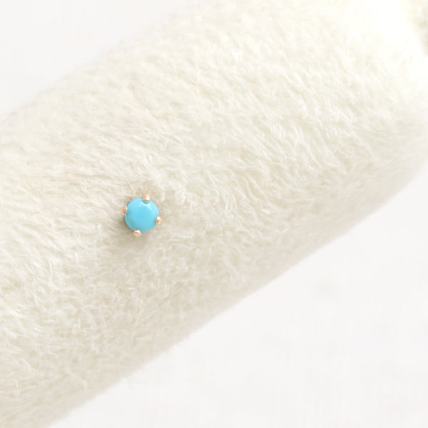 2mm Turquoise CZ 4 Prongs Labret