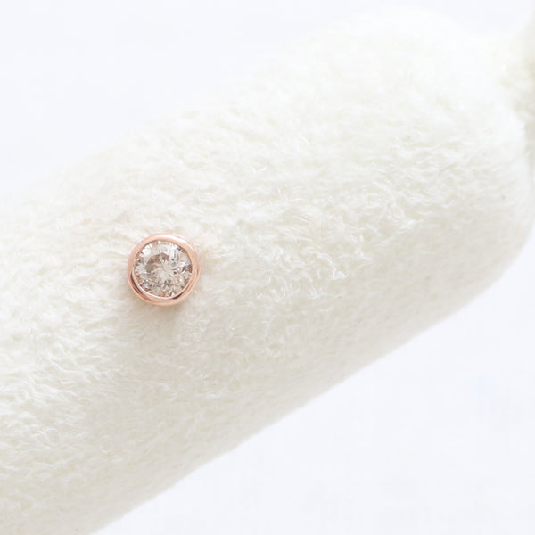 0.1ct Cognac Diamond Bezel Piercing