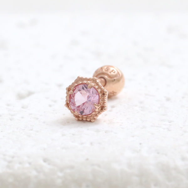 0.1ct Pink Sapphire Octagon Piercing