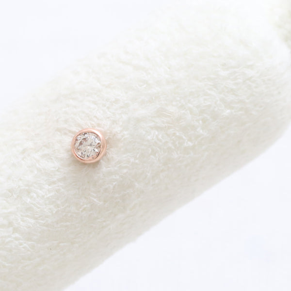 0.07ct Cognac Diamond Bezel Piercing