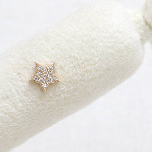 CZ Pave Star Internally Labret