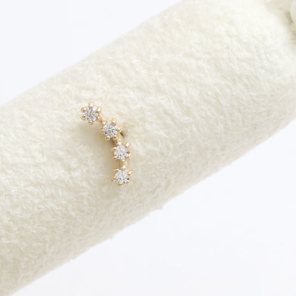 Moissanite Prongs Curved Labret