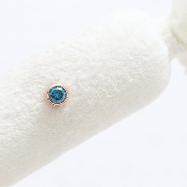 0.1ct Blue Diamond Bezel Piercing