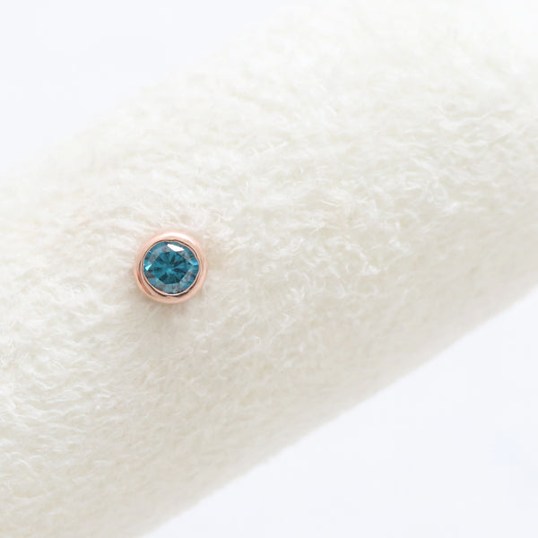 0.07ct Blue Diamond Bezel Piercing