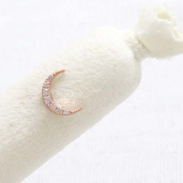 Gray Diamond Pave Crescent Piercing