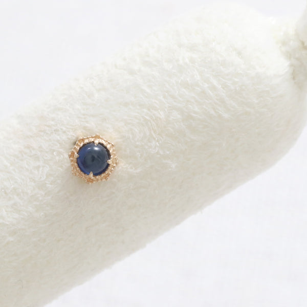 Blue Sapphire Octagon Ear Piercing