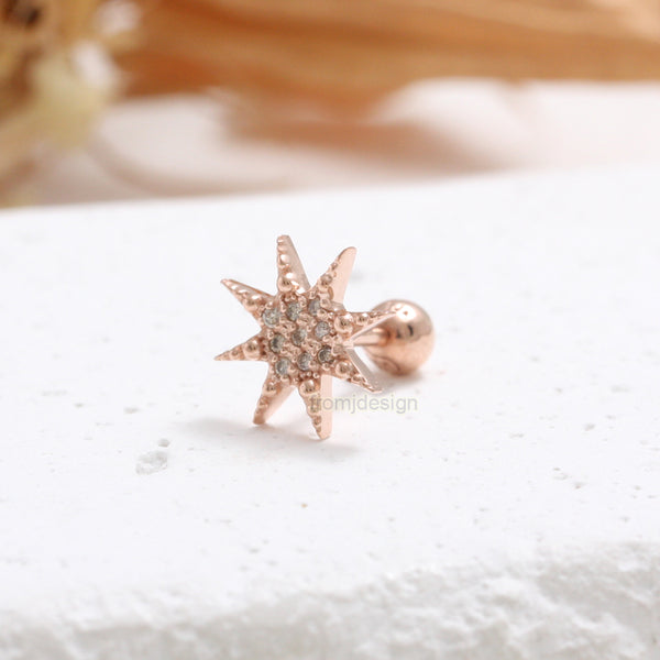 Cognac Diamond Sunburst Piercing