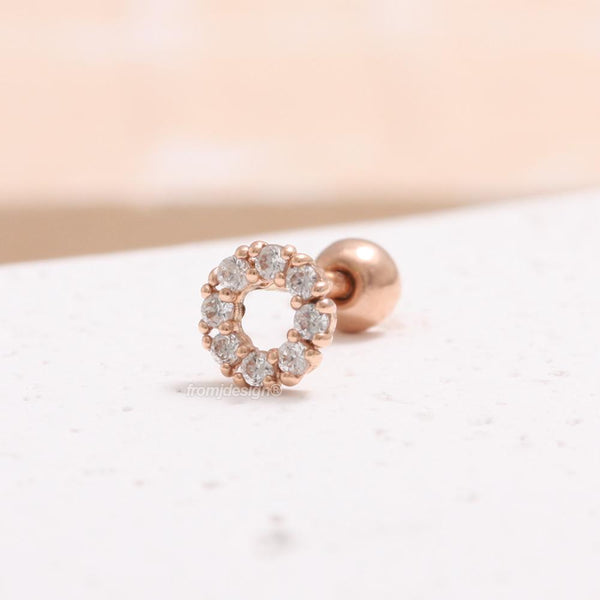 Diamond Open Circle Ear Piercing