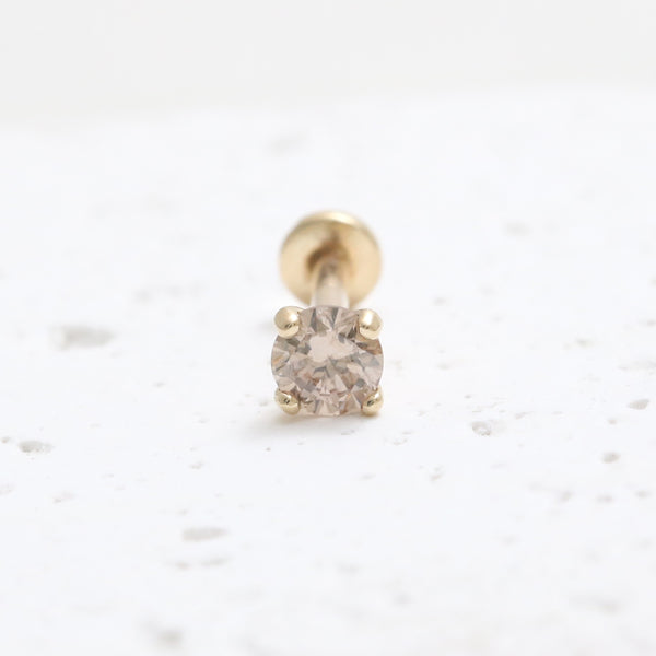 0.1ct Cognac Diamond 4 Prongs