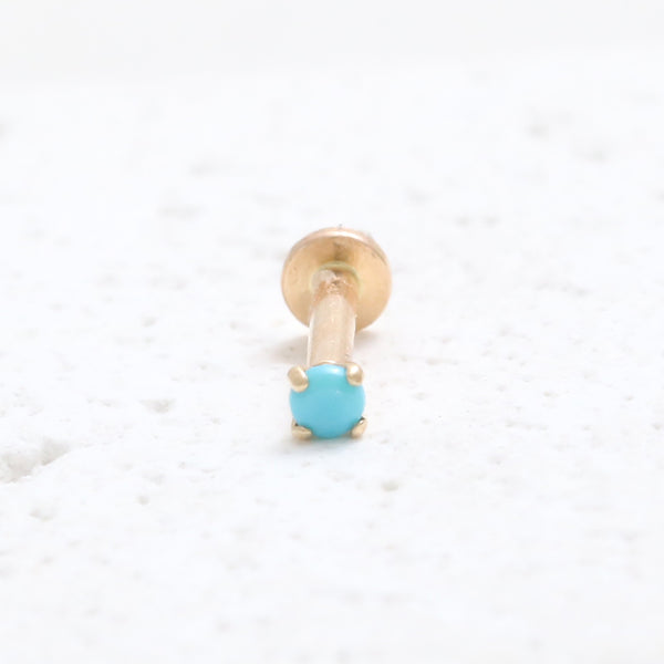 2mm Turquoise CZ 4 Prongs Labret