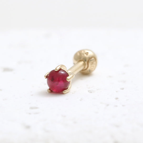 Cabochon Ruby 5 Prongs Piercing