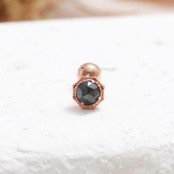 0.1ct Black Diamond Octagon Piercing