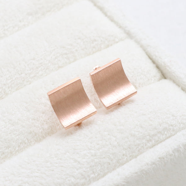 Curved Square Huggie Earrings