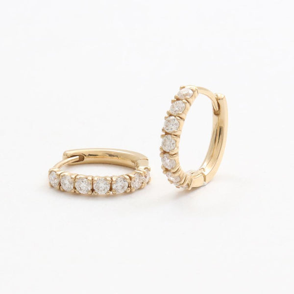 CZ Oval Huggie Earrings