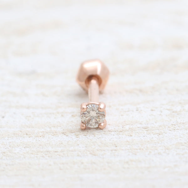 0.03ct Cognac Diamond 4 Prongs Piercing